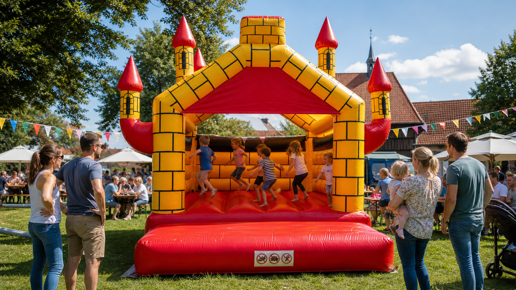 Hüpfburg auf einem Familienfest