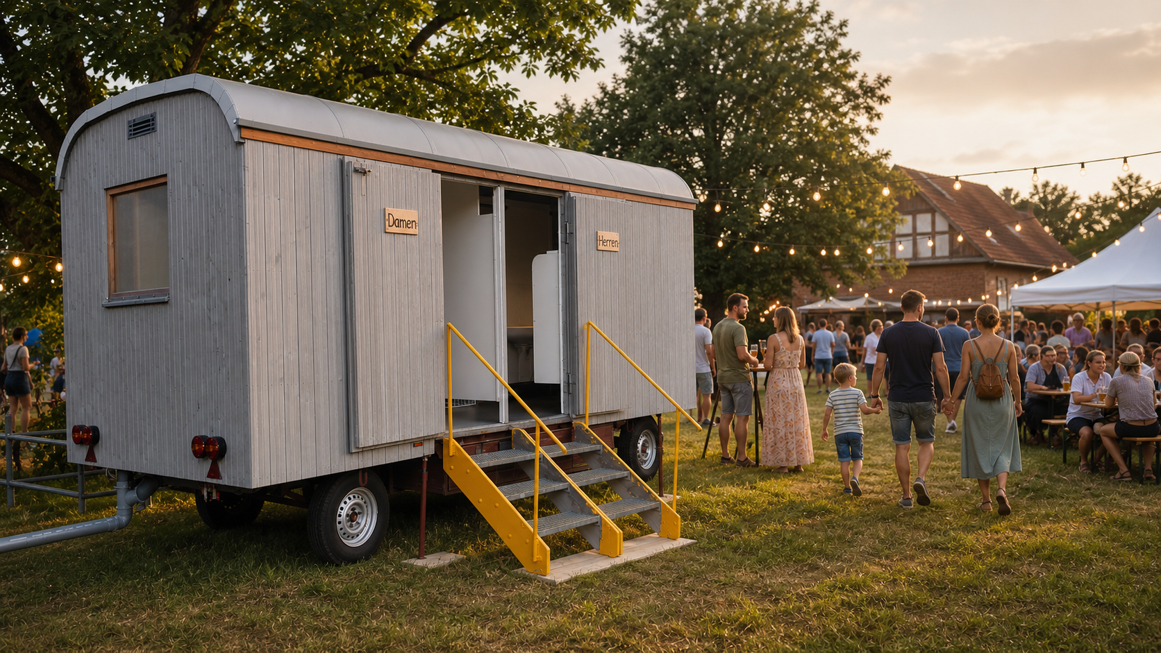Toilettenwagen auf einem Fest